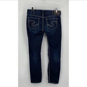 Silver Jeans Berkley denim embroidery skinny distressed low rise women 30